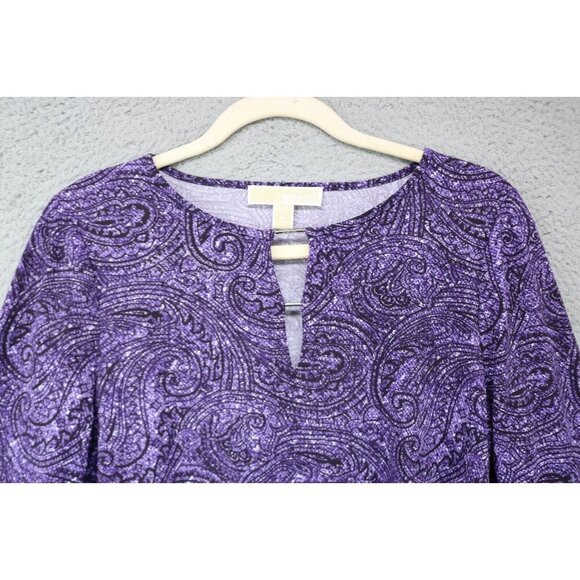 Michael Kors Long Belled Sleeve Tunic-Size Medium-Boho-Paisley - Picture 3 of 10